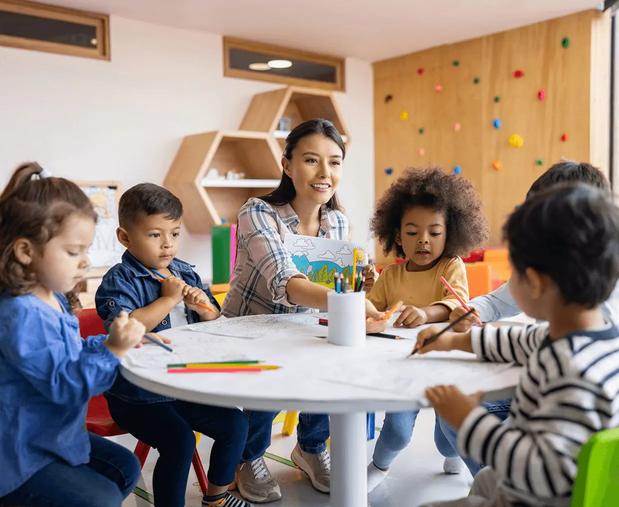Preschoolers engaged in creative play