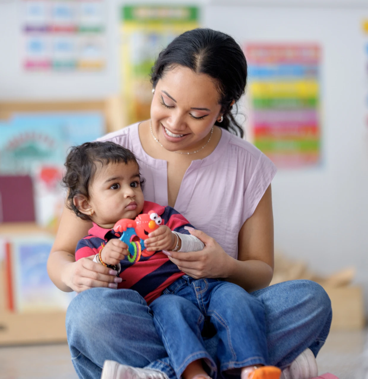 Happy mother and child interaction